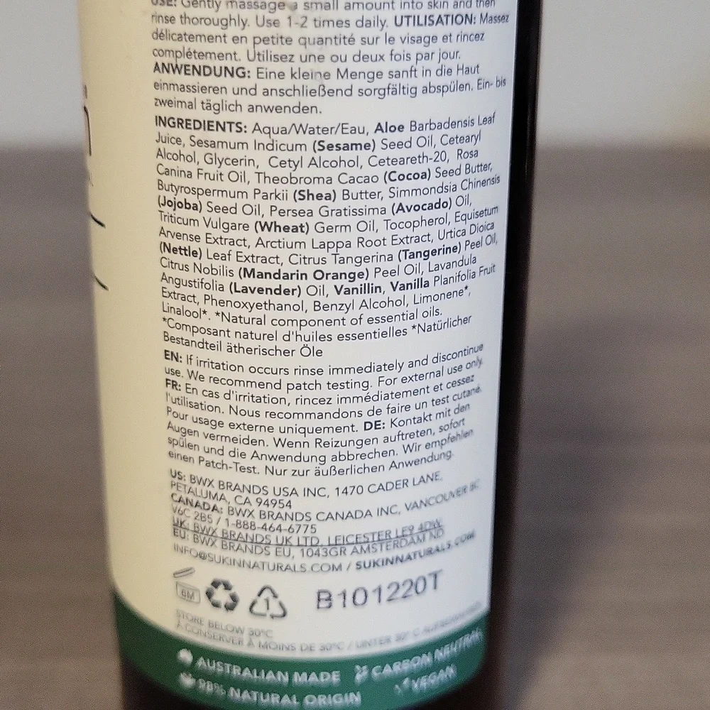 SUKIN Organic Natural Cream Facial Cleanser - Picture 5 of 7